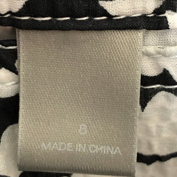 Liz CLAIBORNE - 100% Cotton Black & White Fully Lined A-Line Midi Skirt - Size 8 - Picture 4 of 6